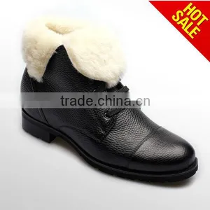 2013 White Sheep Fur Leather Warm Snow Boots/cow Leather Men Shoes thumbnail-1