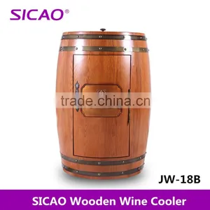 Semiconductor Electric Refrigerator Wine Cooler Wood Barrel Cooler Fridge for Wines and Beers thumbnail-1