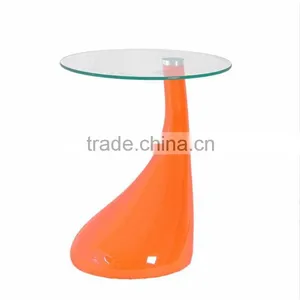 Space Saving Furniture Glass Top ABS Base Jupiter End Table thumbnail-2