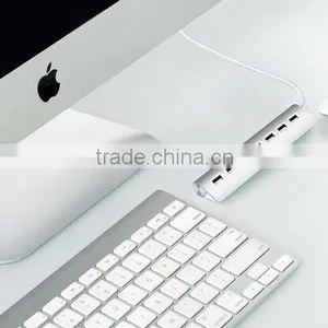 7-Port Aluminum USB 2.0 Hub With 2-Foot Shielded Y-Cable for IMac,forMcBook Air, Pro, MaBook, Mac Mini thumbnail-3