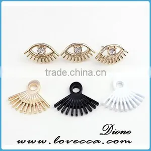 New Style 2016 Natural Stone Square-Cut Turquoise Rivet Chandelier Fringe Crystal Earrings thumbnail-5