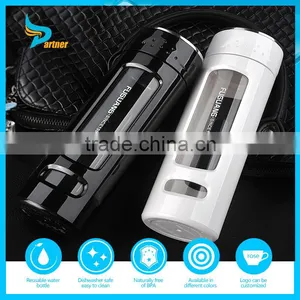 Dishwasher Safer Wide Mouth BPA-Free White 400 ml Glass Fliter Water Bottle With Lid thumbnail-1