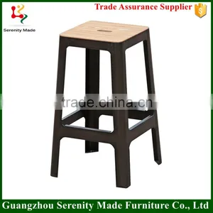 2016 New Guangzhou Furniture High Quality Antique Wooden Bar Stool Top Outdoor Use thumbnail-1