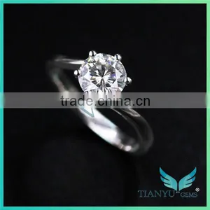 Engagement Ring Gold Moissanite Diamond Wedding Ring thumbnail-1