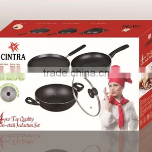 4pcs Aluminum Cookware Set With Inner Marble Stone Coating thumbnail-2