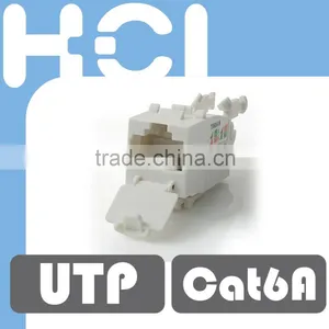 Network Solution Category 6A 90Degree UTP RJ45 Modular Keystone Jack With Dust Door thumbnail-1