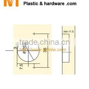 26mm Cup Mini Concealed Door Hinge thumbnail-2