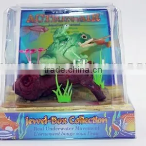 Aquarium Decoration Ornament Frog On Log thumbnail-1