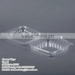 Cheap Price Clamshell Plastic Cake Container Carrier With Hinged Lid, Clear Plastic Take Out Food Packaging Box for Salad thumbnail-5