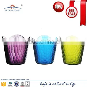 Cylinder Clolored Mosaic Glass Jar Candle; Wax Glass Jar for Candle thumbnail-1