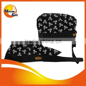 Custom Black Skull Bandana Hat thumbnail-1
