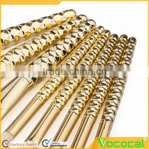 8 PCS Makeup Cosmetic Brush Kit Foundation Eyebrow Powder Blush Outline Nasal Blending Brush Set Gold thumbnail-2