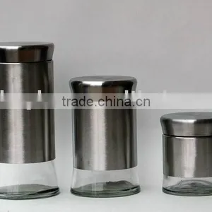 Glass Storage Jar With Algam/glass Food Container/glass Canister/glassware thumbnail-1