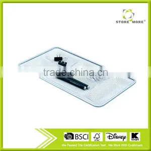 Durable Metal Mesh Office Desktop Stationery Storage Tray thumbnail-1