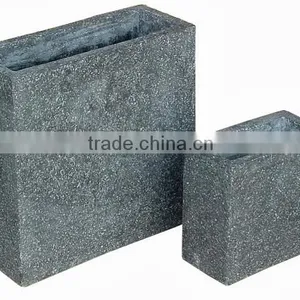 Tall Rectangular Lightweight Cement Pots-Concrete Garden Pots-Terrazzo Flower Planters thumbnail-1