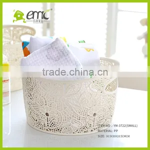High Quality Plastic Storage Basket Lace Hollow Laundry Basket PP Clean for Home thumbnail-4
