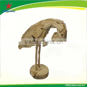 Standing Wooden Crane Decoration thumbnail-1