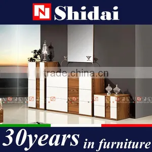 Drawer Walnut And White Modern Night Stand Bedside Table N-818 thumbnail-1