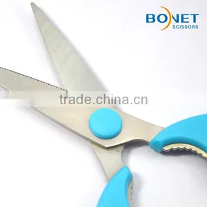 SKI0008 LFGB Certificated 8-1/4" Soft Handle Best Quality Kitchen Scissors With Safety Cover thumbnail-4