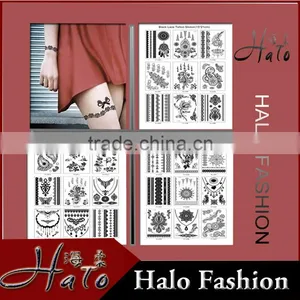 China Girl Body Art Black Color Temporary Tattoo Sticker For Sale T005-009 thumbnail-1