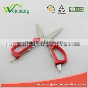 WCTS1190 Soft Grip Scissors Heavy Duty Checkered Chef Multifunction Kitchen Scissors Shears thumbnail-3