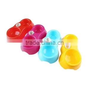 New Pet Dog Cat Puppy Automatic Water Dispenser Food Dish Bowl Feeder Skid 2 Bowls Dog Supplies Fountains thumbnail-2