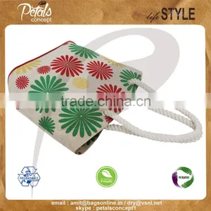 PP Laminated Juco Fabric Beach Bag With Twisted Rope Handle thumbnail-4