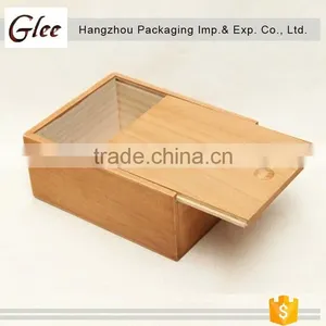 Custom Luxury High Quality and Clear Window With Sliding Lid Wooden Tea Box thumbnail-1