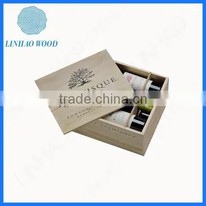 Present Packaging Wine Wooden Box With Handle thumbnail-2