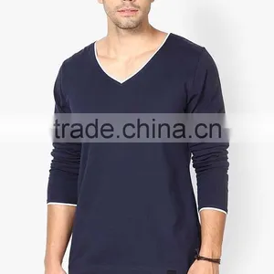 Fashion Custom Cotton v Neck Long Sleeve t Shirt thumbnail-5