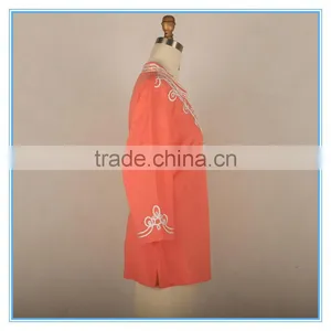 Hot Cotton Linen Clothing Plus Size Blouse Neck Embroidery Design thumbnail-3