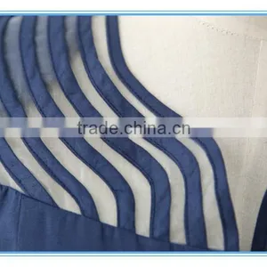 Linen Long Sleeve Royal Formal Women Skirt Suit With Organza Fabric thumbnail-5