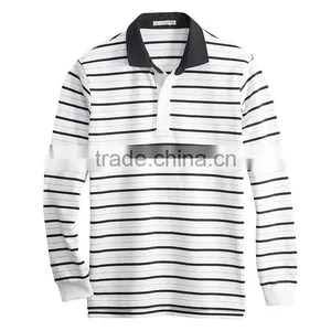 Wholesale Polo Shirt in China Black and White Striped 100% Polo T-shirt thumbnail-5