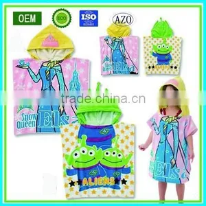 Super Soft 100% Cotton Kids Cartoon Poncho Towel thumbnail-1