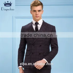 Daynoliao 2016 Latest Design Men's Suit Plaid 3 Pieces Business Suit for Men thumbnail-1