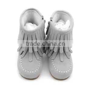 Snow Boots Grey Suede Kids Fashion Winter Boots thumbnail-3