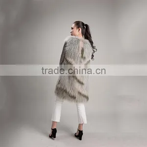Myfur Ladies Waistcoat Worth Buying Rainbow Color Gilet Winter Genuine Raccoon Fur Vest thumbnail-3