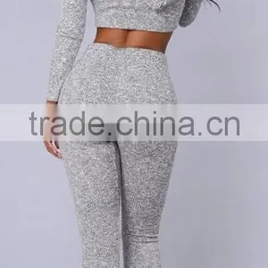 Runwaylover EY2354B Ladies 2017 Sport Suits , Sexy Crop Top And Pants thumbnail-4