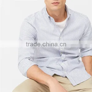 2017 OEM Men Buttoned Collar Button Closure Slim-fit Bengal Stripe Shirt thumbnail-4