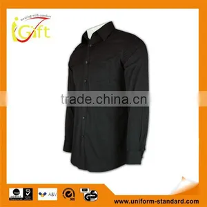 100% Cotton Design China Made Men's Black Ready Made Cotton Shirt thumbnail-1
