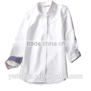 2015 Slim Fit Oxford Cotton Women Blouse Whole Sale thumbnail-1