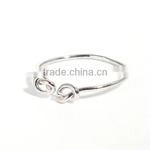Copper Open Adjustable Rings Silver Tone Love Knot thumbnail-1