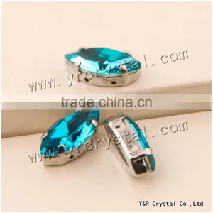 Navette Crystal Fancy Stone 5*10mm,7*15mm, 9*18mm Blue Zircon Crystal Rhinestone thumbnail-1