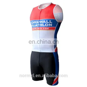 Invisible Zipper Printed Sleeveless Triathlon Wear With Never Fade thumbnail-2