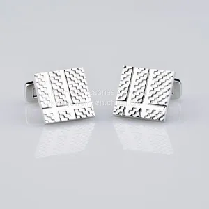 Fashion Brass Cufflink Square Cufflink thumbnail-3