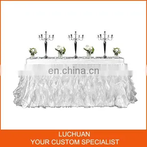 Luxury Organza High Quality Ruffled Wedding Table Skirting thumbnail-2