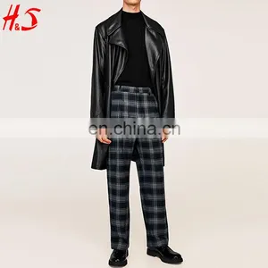 Most Fashionable In 2017 Wholesale Men Casual Checked Wide Leg Trousers thumbnail-1