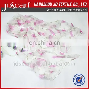 Digital Print Silk Scarf JDS-045# Excellent Scarves Super Thin 100% Silk Digital Print Silk Scarf thumbnail-3