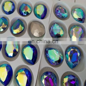 Crystal Glass Jewelry Stones AB Drop Shape For Jewelry Making thumbnail-1