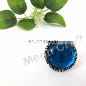 Designer Bohemian Stone Ring- Designer Oxidized Ring-Festival Fashion Ring thumbnail-1